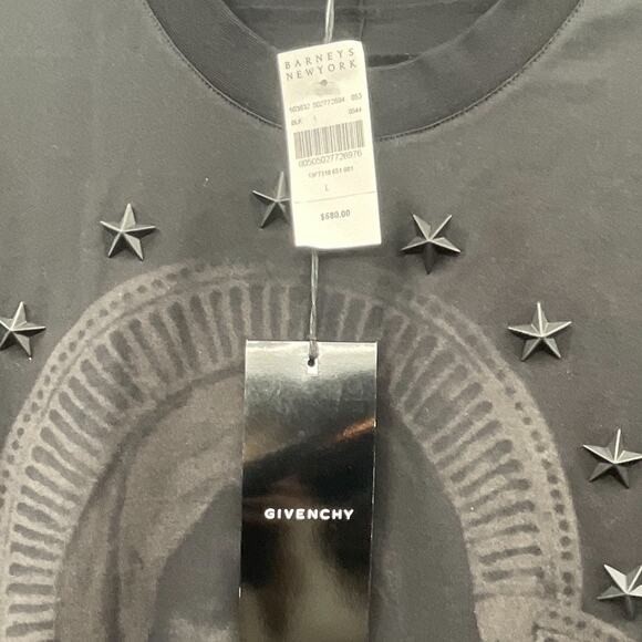 Givenchy X Riccardo Tisci Madonna Start studs jet black T-Shirts NWT Size Large - Picture 4 of 6